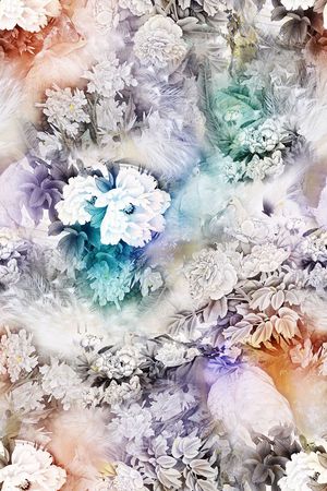 花鸟印花花型图片