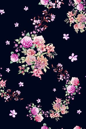 手绘画印花花型图片