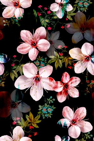 桃花印花花型图片