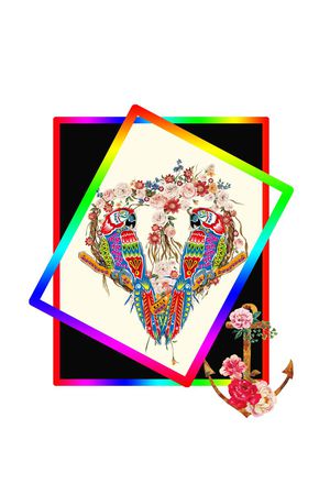 牡丹印花花型图片
