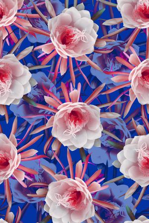 时尚潮流3D抽象花卉数码印花印花花型图片