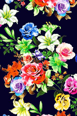 数码花印花花型图片