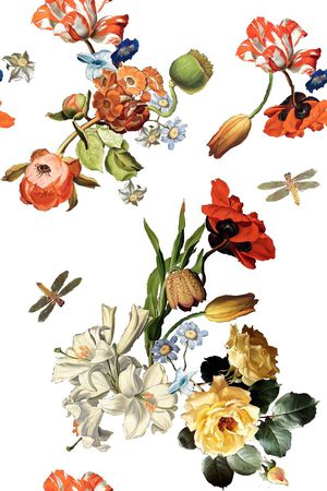 百合印花花型图片