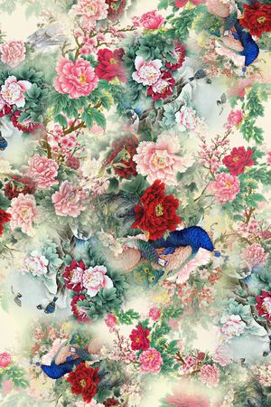 中国风花卉印花花型图片