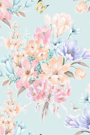 手绘花印花花型图片