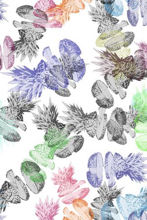 菠萝印花花型图片