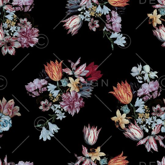 油画花卉印花花型图片