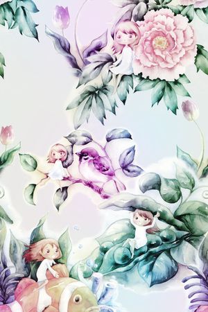 竹叶印花花型图片