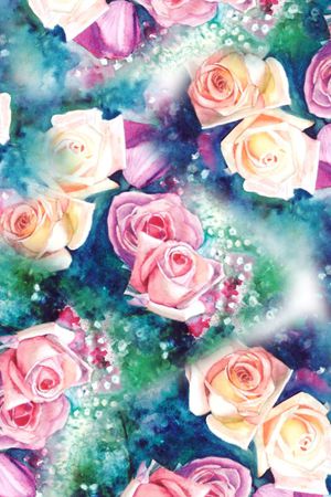 时尚数码女装花卉印花花型图片