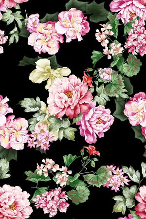 时尚抽象手绘女装裙子花卉数码印花印花花型图片