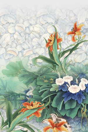 中国风定位花印花花型图片
