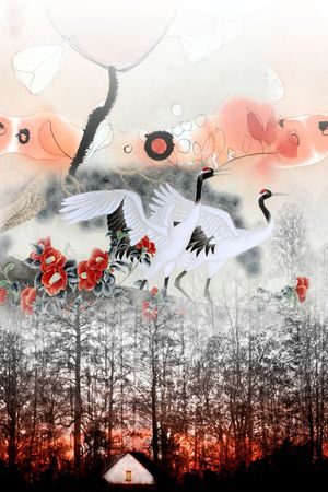 仙鹤印花花型图片