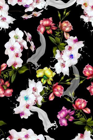 玫瑰印花花型图片