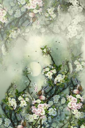 手绘花卉印花花型图片