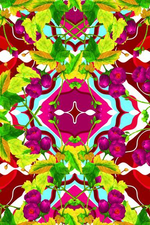 时尚、手绘、花朵印花花型图片