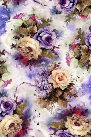 油画花卉印花花型图片