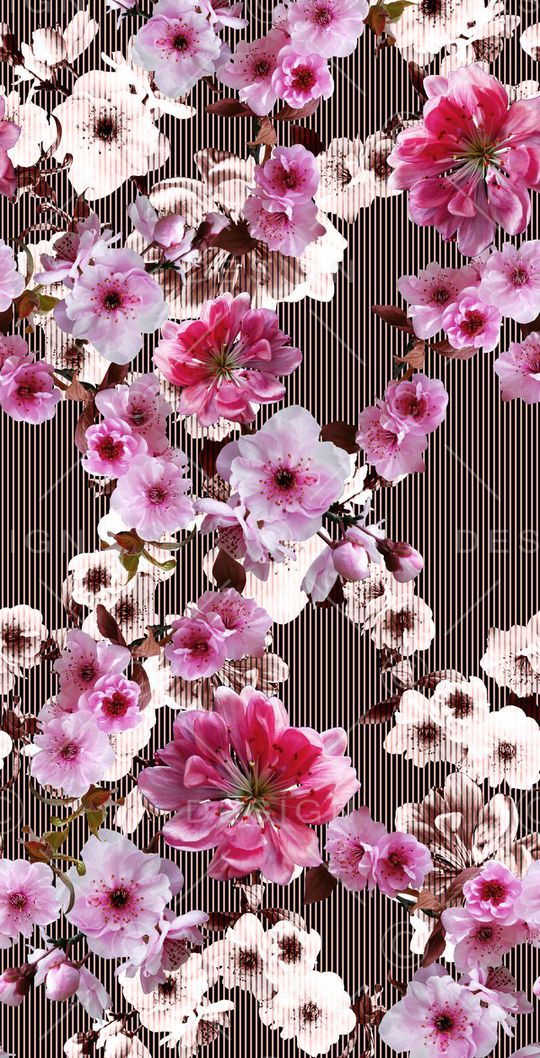 花卉、桃花、细条纹、印花花型图片