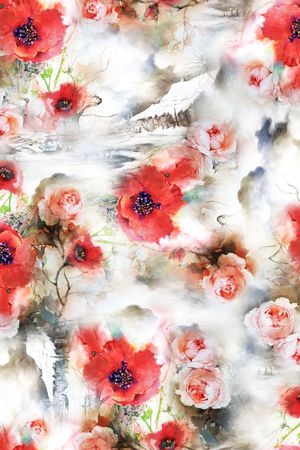 水彩印花花型图片