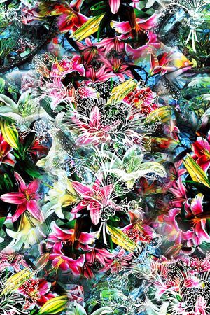 写实油画花卉印花花型图片