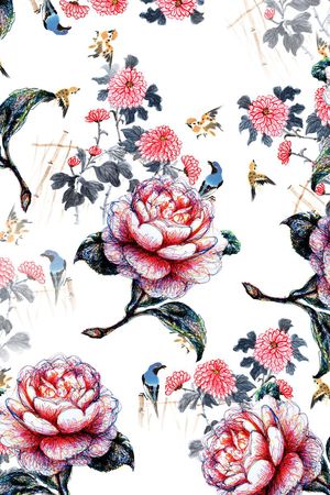 抽象花印花花型图片