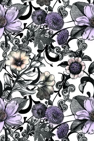 sketched印花花型图片
