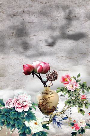 中国风印花花型图片