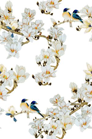 玉兰花印花花型图片