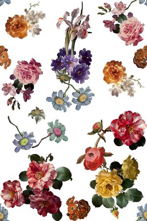 玫瑰印花花型图片