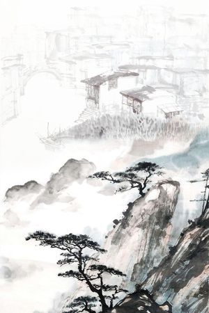 山川印花花型图片