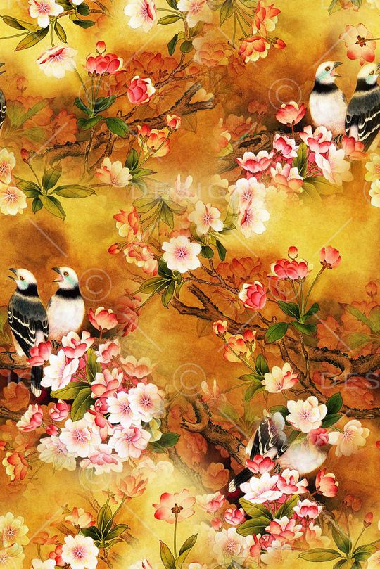 花鸟印花花型图片