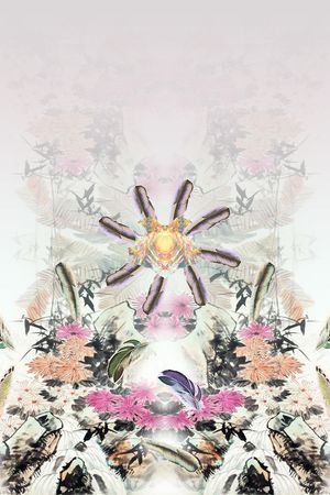 复古大气羽毛数码定位花卉印花花型图片