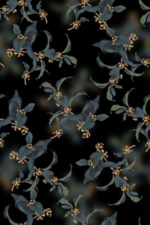 时尚抽象手绘植物水彩画数码印花印花花型图片
