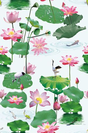 花鸟印花花型图片