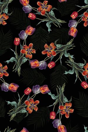 郁金香印花花型图片