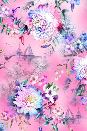 牡丹印花花型图片