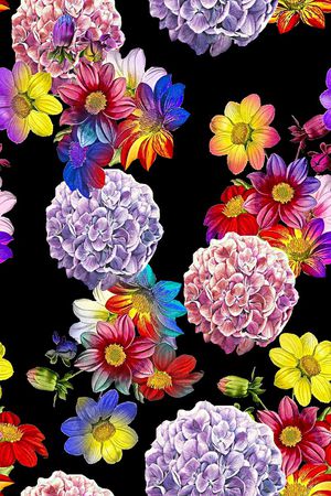 水墨国画印花花型图片