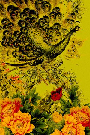 工笔画印花花型图片