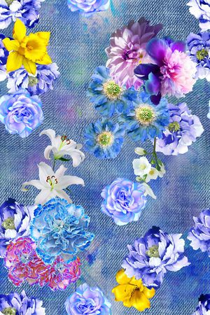 牛仔布纹印花花型图片