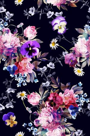 黑底印花花型图片