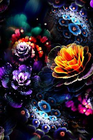 抽象花卉印花花型图片
