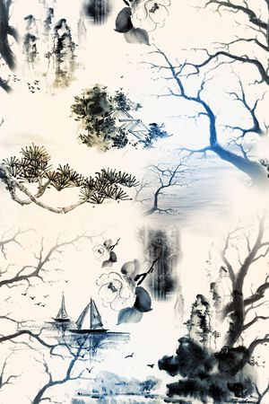 山水印花花型图片
