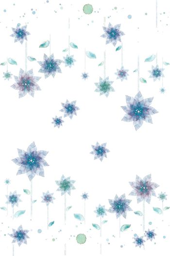 水彩清新印花花型图片
