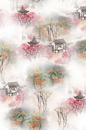 中国风印花花型图片