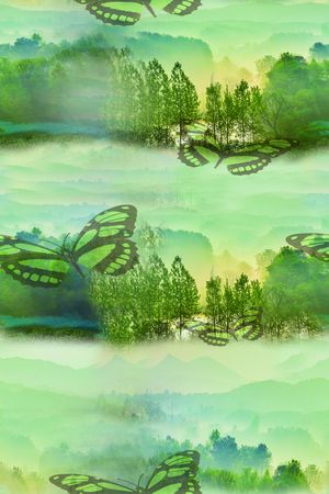 山川印花花型图片