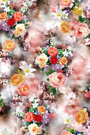 花朵印花花型图片