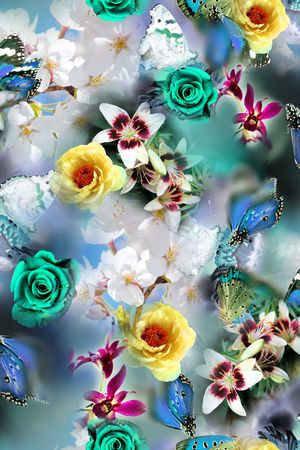 3D花卉印花花型图片