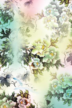牡丹印花花型图片