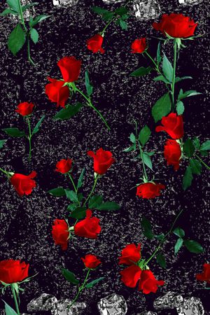 玫瑰印花花型图片