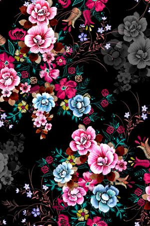 手绘印花花型图片