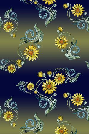 手绘花印花花型图片
